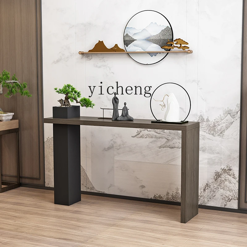 

New Chinese Style Solid Wood Home Console Tables Living Room Entrance Cabinet Zen Altar against the Wall a Long Narrow Table