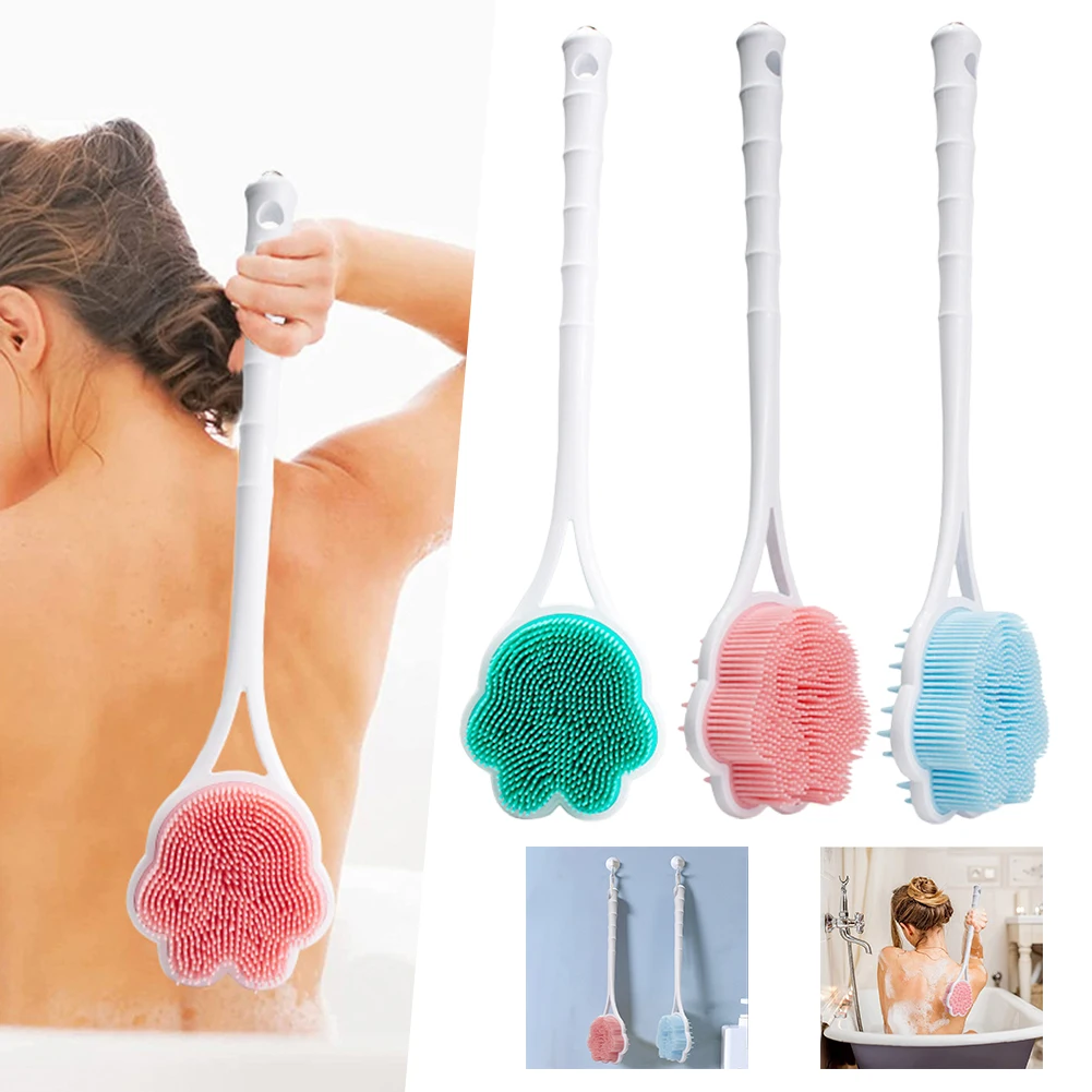 

Long Handle Back Brush For Shower Exfoliating Body Scrubber For Back Portable Bear Paw Bath Brush Deep Cleaning Spa-Like Bathing