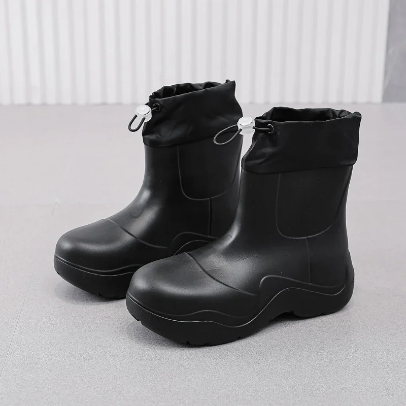 2025 New Women Rain Boots Autumn Platform Shoes Waterproof Kitchen Shoes Comfortable Female Ankle Boot EVA Windproof Women Boots