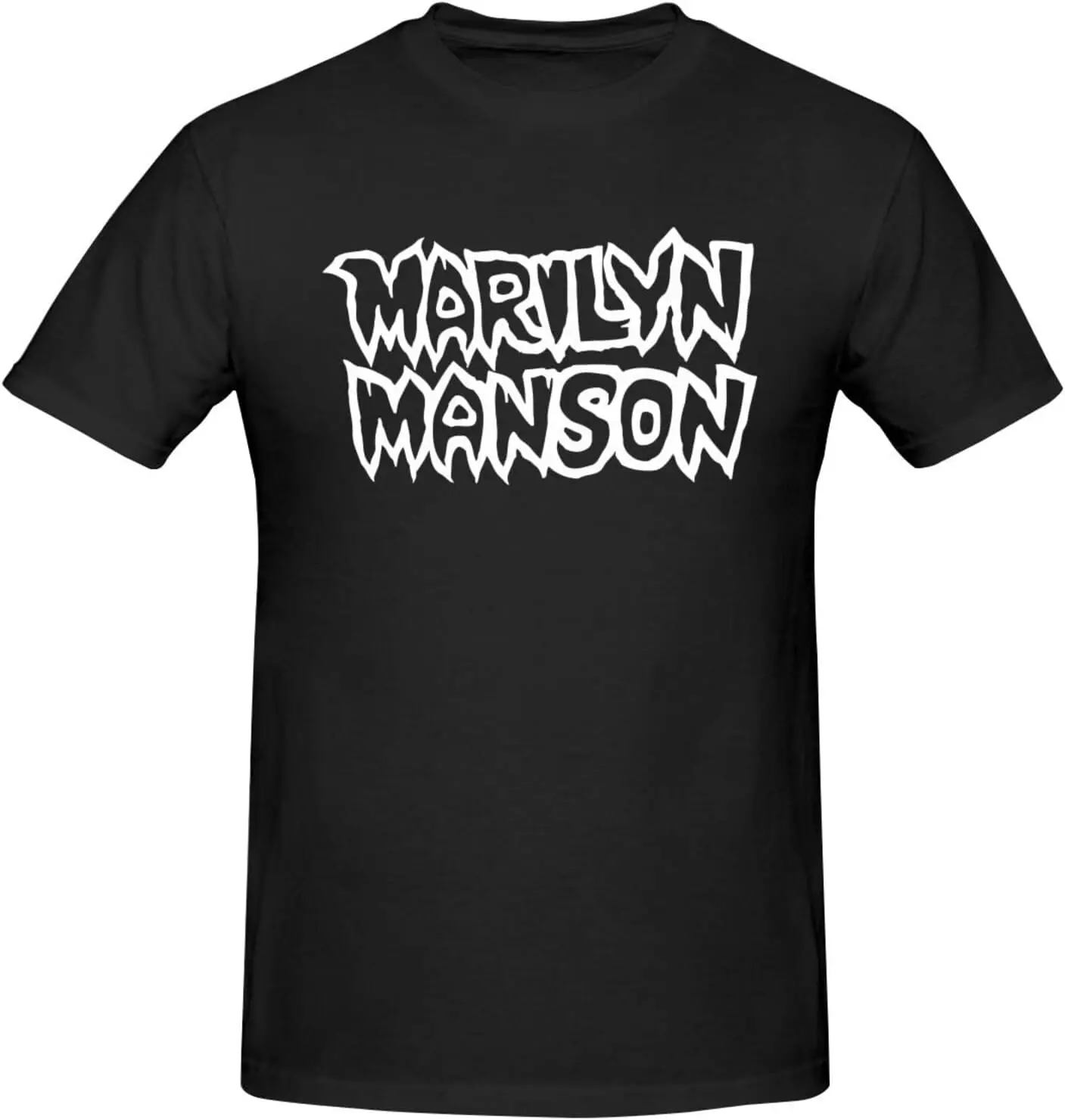 Marilyn Music Manson Shirt Men's Personalised Graphic Short Sleeve Tshirt Fashion Breathable Cotton Top Tees Black