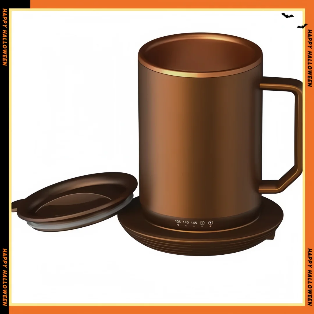 

Wireless Self-Heating Coffee Mug 12oz with Coaster Charger | Stainless Steel Thermos | For Hot Drinks Lovers