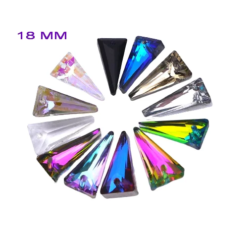 50/100pcs 18MM Triangle 6480 Crystal Pendants AB Vitrail Bermuda Feng Shui Jewelry Earrings Necklace Hanging DIY Free Shipping