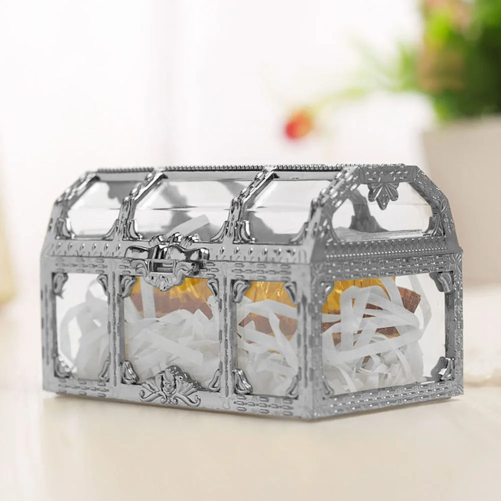 

Коробки из 2 шт., мини-футляр для подарка с сокровищами, подарок для конфет, складная форма груди, серебро