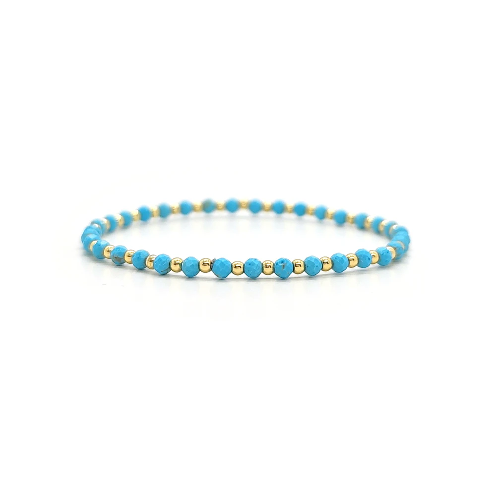 Vlen Boho-Perlenarmband für Damen, bunte Stretch-Armbänder aus Naturstein, trendige Mode, zierlicher Schmuck, Sommer, Strandurlaub – Detail 20