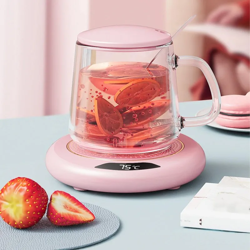 USB Heating Coaster 3 Speed Adjustment Thermostatic 55 Degrees Constant Temperature Warmer for Coffee Mug Milk Tea Water Cup