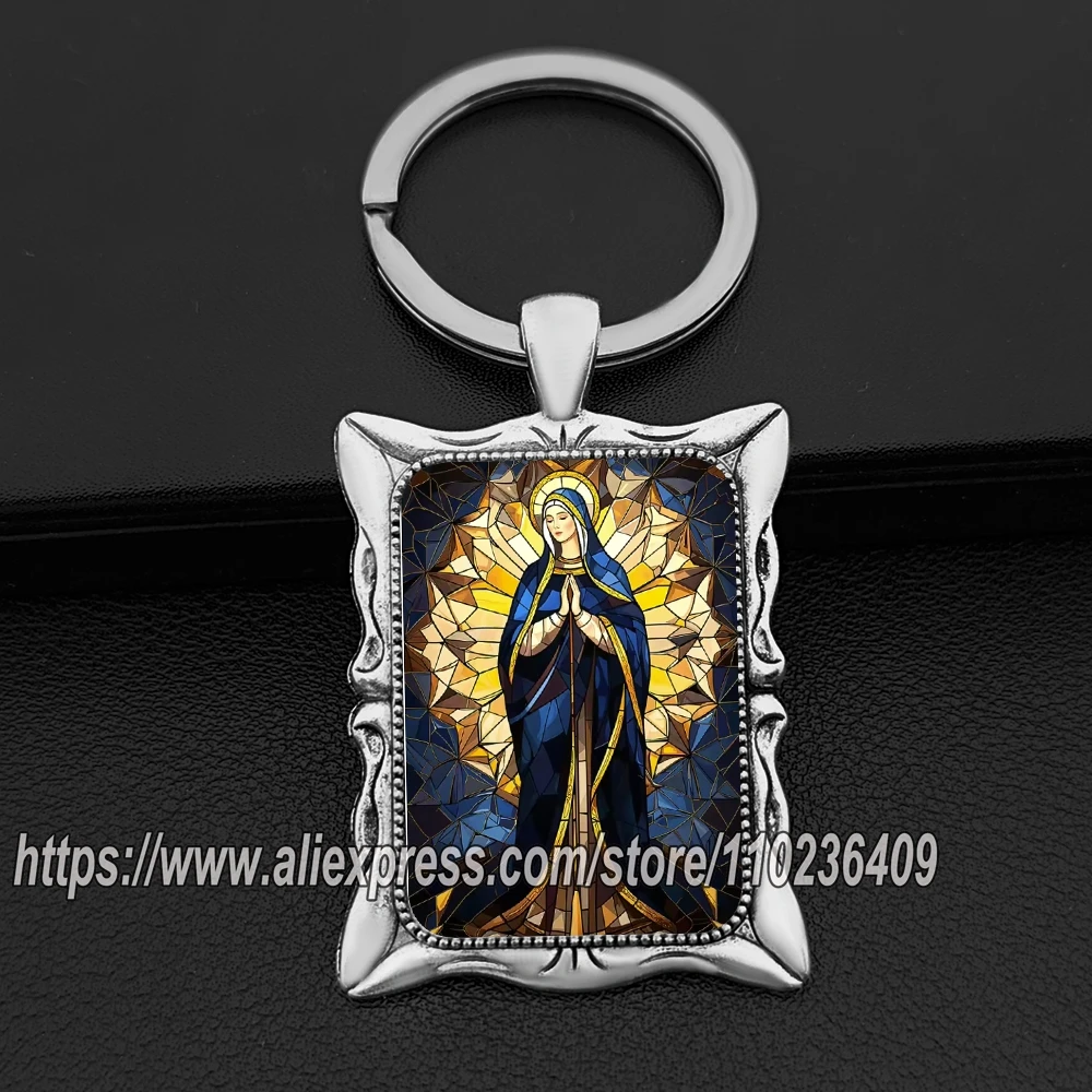 Porte-clés vierge marie, porte-clés chrétien, Religion et foi, cadeau fait à la main pour noël