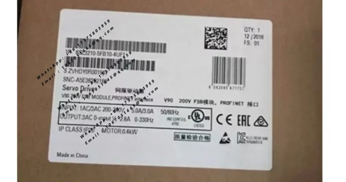 6SL3210-5FB10-1UF2 6SL32105FB101UF2 SINAMICS V90, with PROFINET Input voltage: 200-240 V 1/3-phase AC Original Brand New