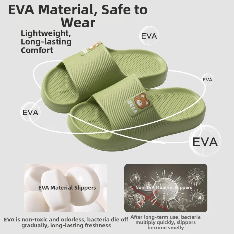 Women Men EVA Slide Slippers Thick Sole Non Slip Shower Bear Sandals Soft Cushion Cloud Home Beach Indoor Outdoor Summer Shoes view 5
