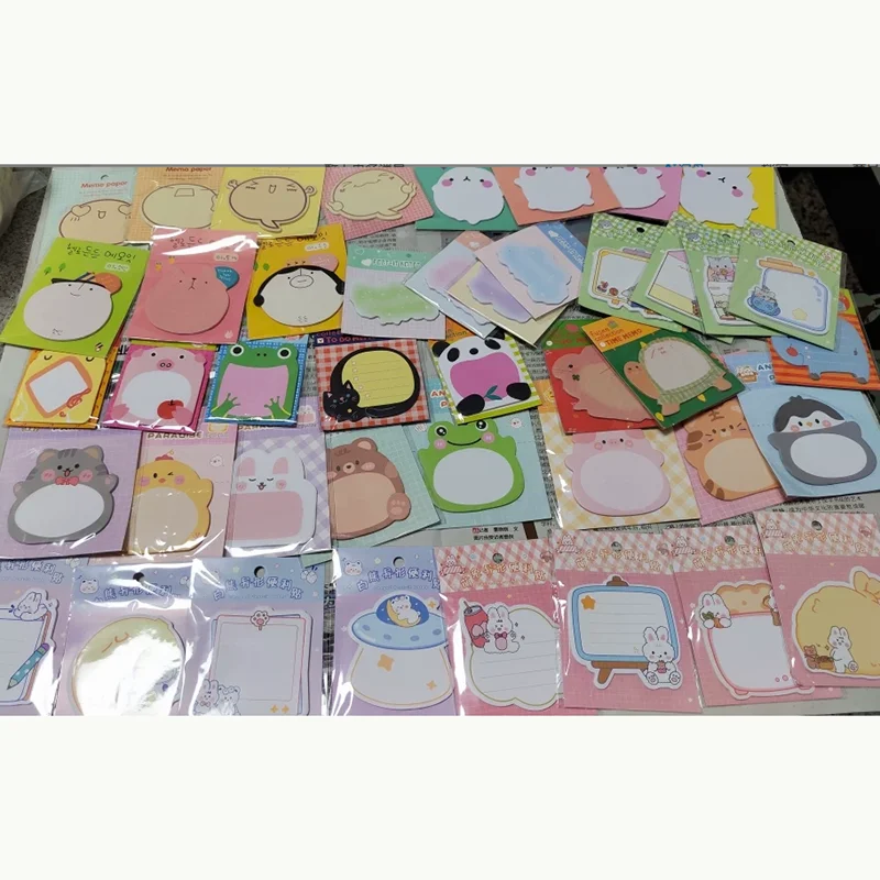 8 Packs Cartoon Small Animal Special-shaped Sticky Notes Office Simple Shape Creative Sticky Notes Cute Colorful Note Paper