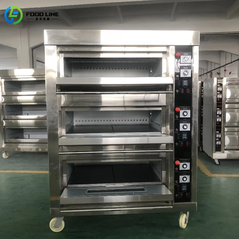 Equipo de panadería comercial personalizado, horno de cubierta eléctrico y de Gas Industrial para hornear pan de Pizza con fuego de madera y vapor