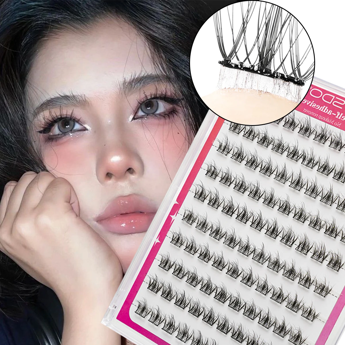 

SHIDISHANPIN Natural Eyelash extension Cluster Volume Individual Lashes 10/14 Row Cluster Lashes Mixed Tray Lashes DIY Eyelashes