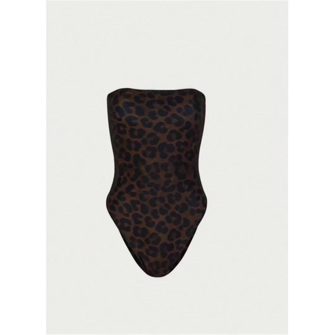 S - XL Neuer Bandeau-Badeanzug mit Leopardenmuster für Damen, einteiliger Badeanzug, weiblicher Monokini-Badeanzug mit hohem Beinausschnitt, Badeanzug, Schwimmanzug V8051 – Detail 7