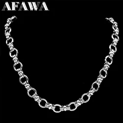 Exquisite Sweet Cool Punk Knot Link Chain Necklace for Men Women Stainless Steel Silver Color Hip Hop Choker Collar Jewelry SG11