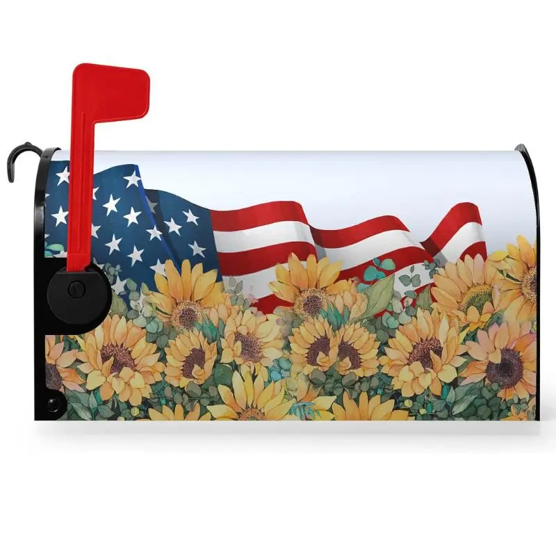 Mailbox Covers Magnetic Independence Day in the United States Magnetic Mailbox Covers Wraps for Garden Yard Home Outdoor Deco