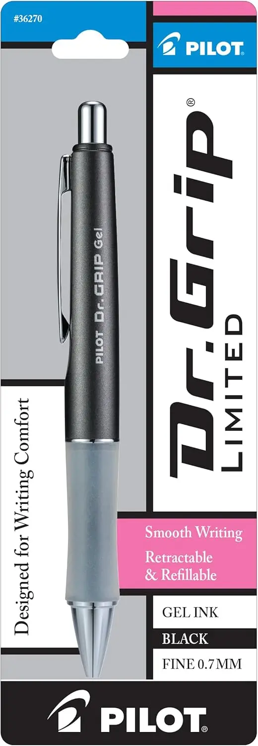 

Ergonomic Gel Pen, Fine Point Black, Retractable & Refillable, Smooth Writing for Office, School & Journaling