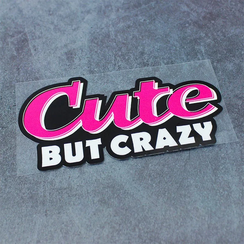 1PC JDM Cute But Crazy Reflective Car Sticker Vinyl Decal for Motorcycle Auto Body Helmet Window Windshield Bumper Decor