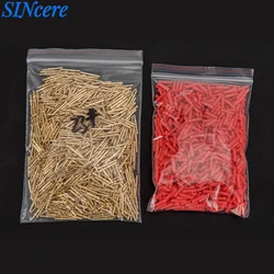 1000sets/bag Dental Lab Materials Die Model Pins 16mm Dental Lab Technician Small Brass Pins with Red Plastic Sleeves