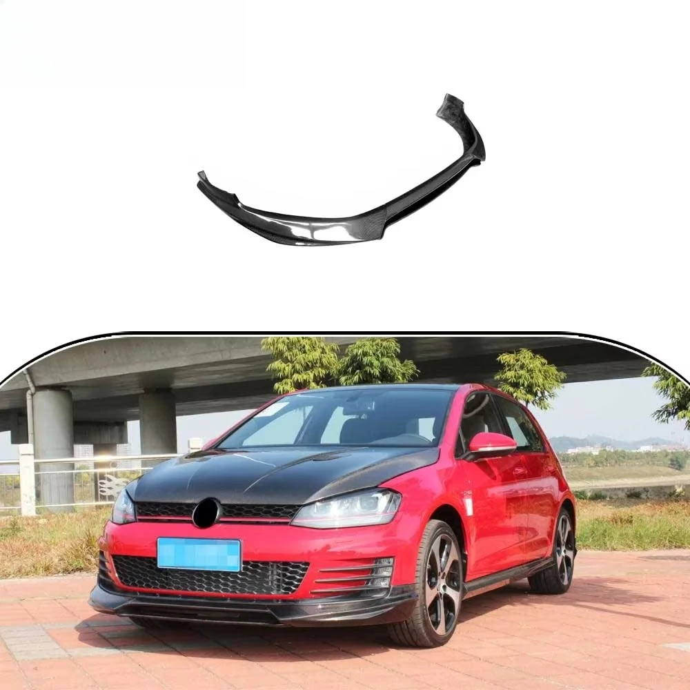 Product Customization Carbon Fiber Front Bumper Lip Splitter forVW GOLF VII 7 GTI 2014-2016 Black