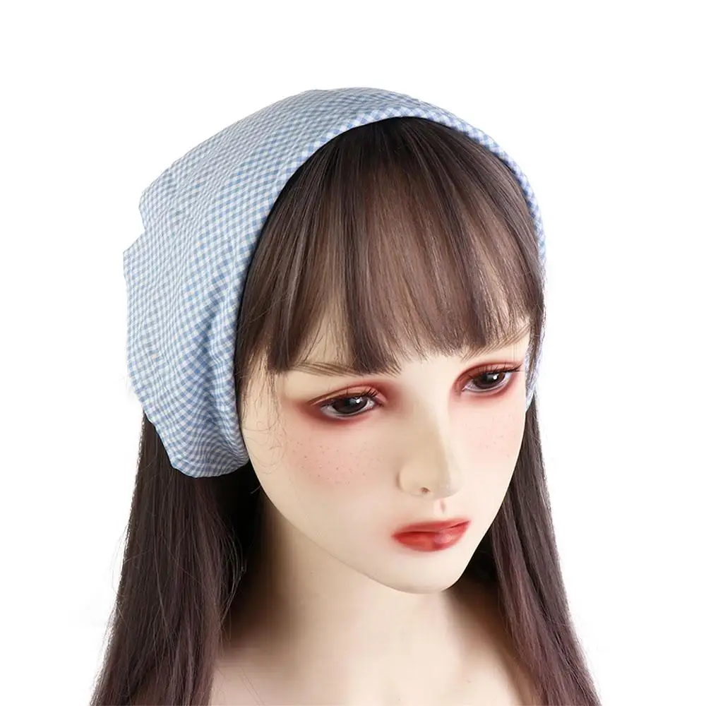 

Vintage Red Hair Scarf Bohemia Bandana Blue Soft Wrap Triangle Hair Band Strap Pastoral Style Adjustable Lattice Headband Female