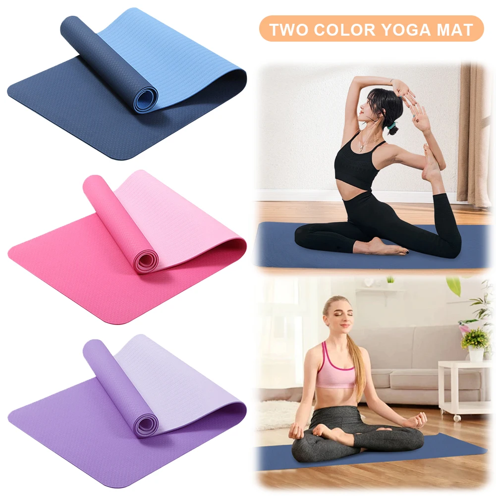 Anti-slip Yoga Mat 183x61x0.6cm Wide Non-slip Solid Color Floor Mat Comfort Foam Yoga Mat for Exercise Yoga and Pilates