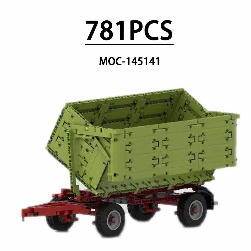 Tractor with Heavy-Duty Forage Attachment Trailer Model, 781 Pieces, Children's DIY Birthday Gift MOC-145141 Building Block