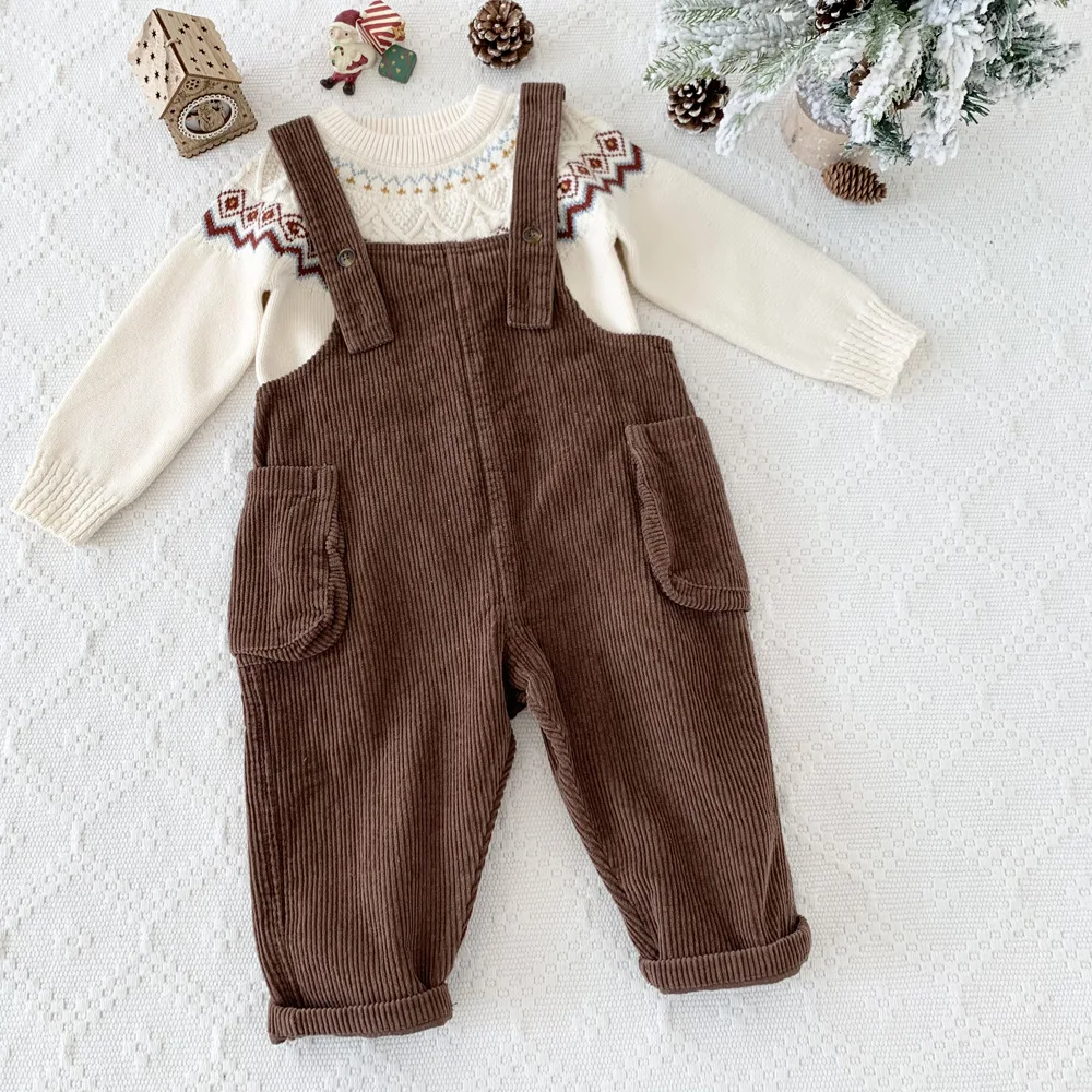 Autumn Winter Baby Christmas O-Neck Sweater Infant Girl Boy Long Sleeve Jacquard Pattern Knitted Pullover Top Outwear Clothes