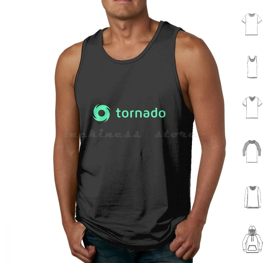 Tornado Cash Ethereum Mixer Tumbler Serviço Dinheiro Lavanderia Privacidade Logo Regatas Colete Sem Mangas Tornado Cash Ethereum