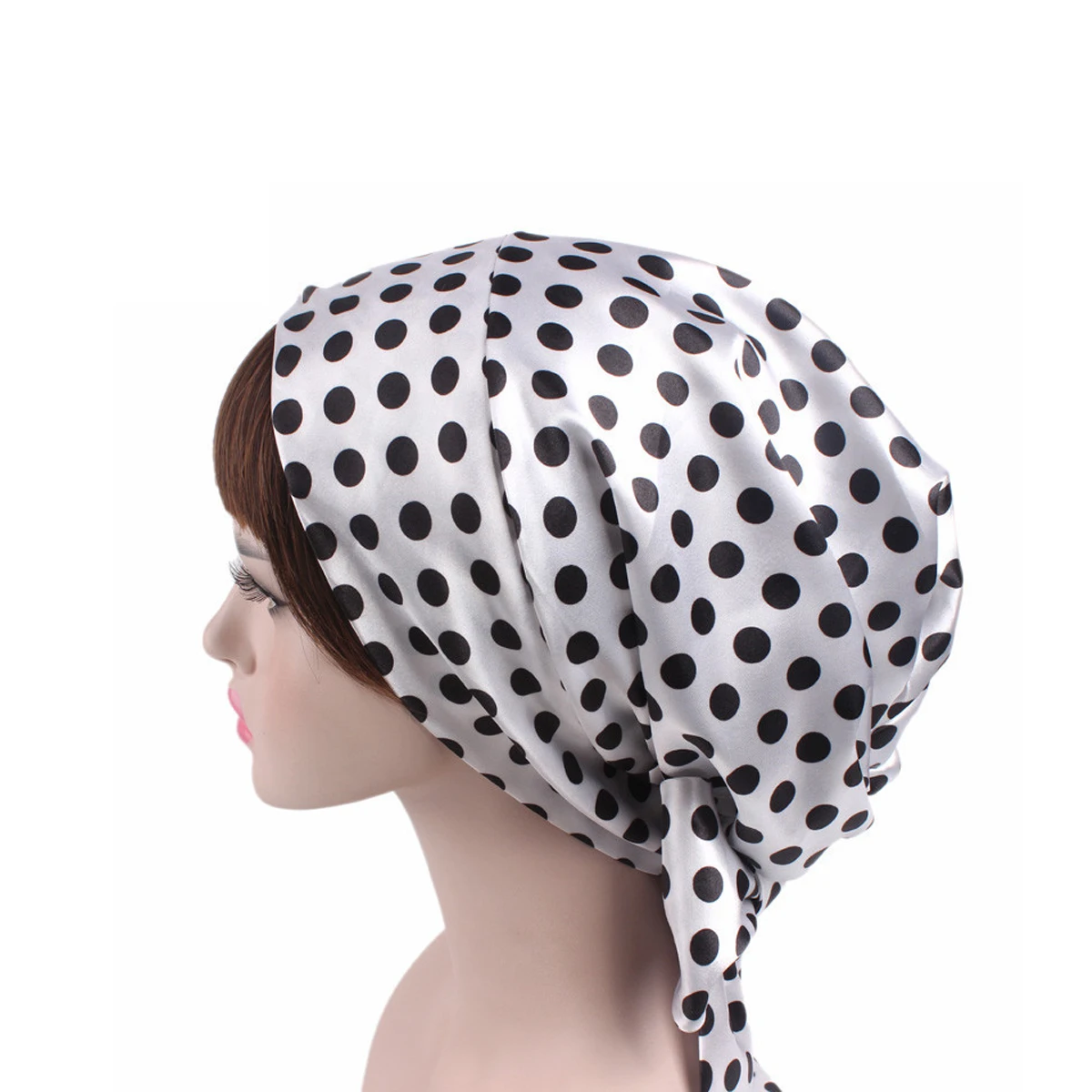 

Printed Satin Turban Hat Head Scarf Women Lady Turban Birthday Party Christmas Gift Travel Photography ComfortableBreathable