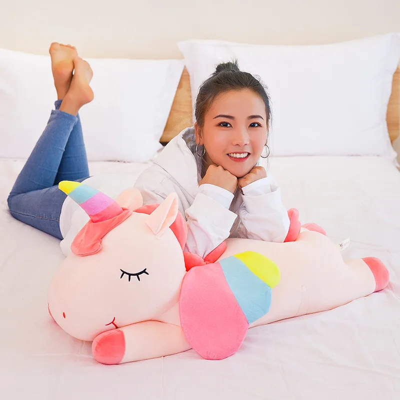 80/100/120cm Big Size Unicorn Plush Toys Kawaii Soft Doll Cartoon Anime Movie Animal Stuffed Toy Christmas Gift For Girl