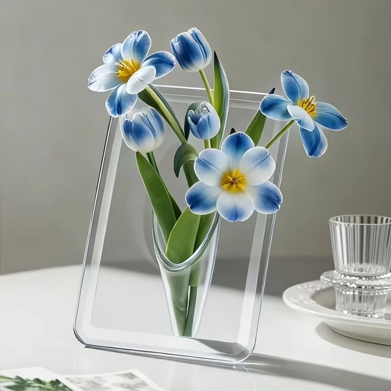 Multi-Functional Acrylic Frame Vase for Photos, Art & Certificates