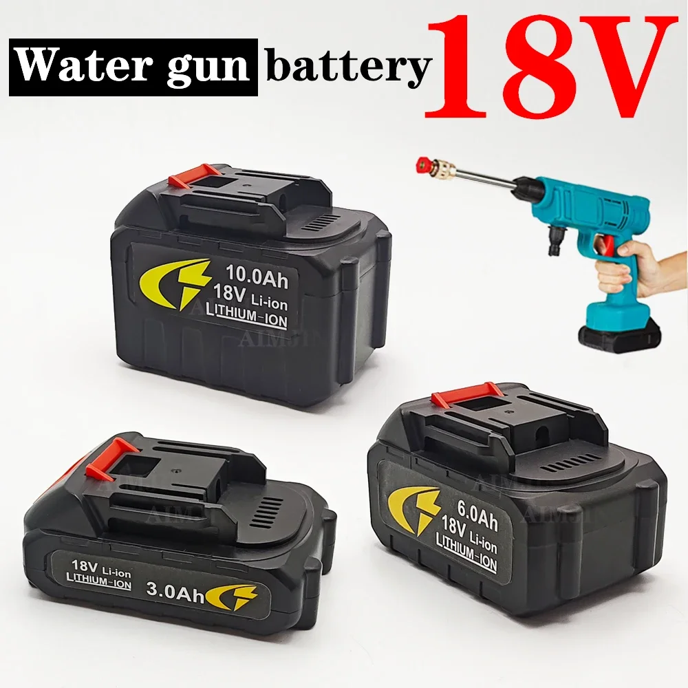 18V 3AH/6AH/10AH Car Washer Spare Battery (Only Battery) High Pressure Car Wash Water Gun Replacement Li-Ion Battery