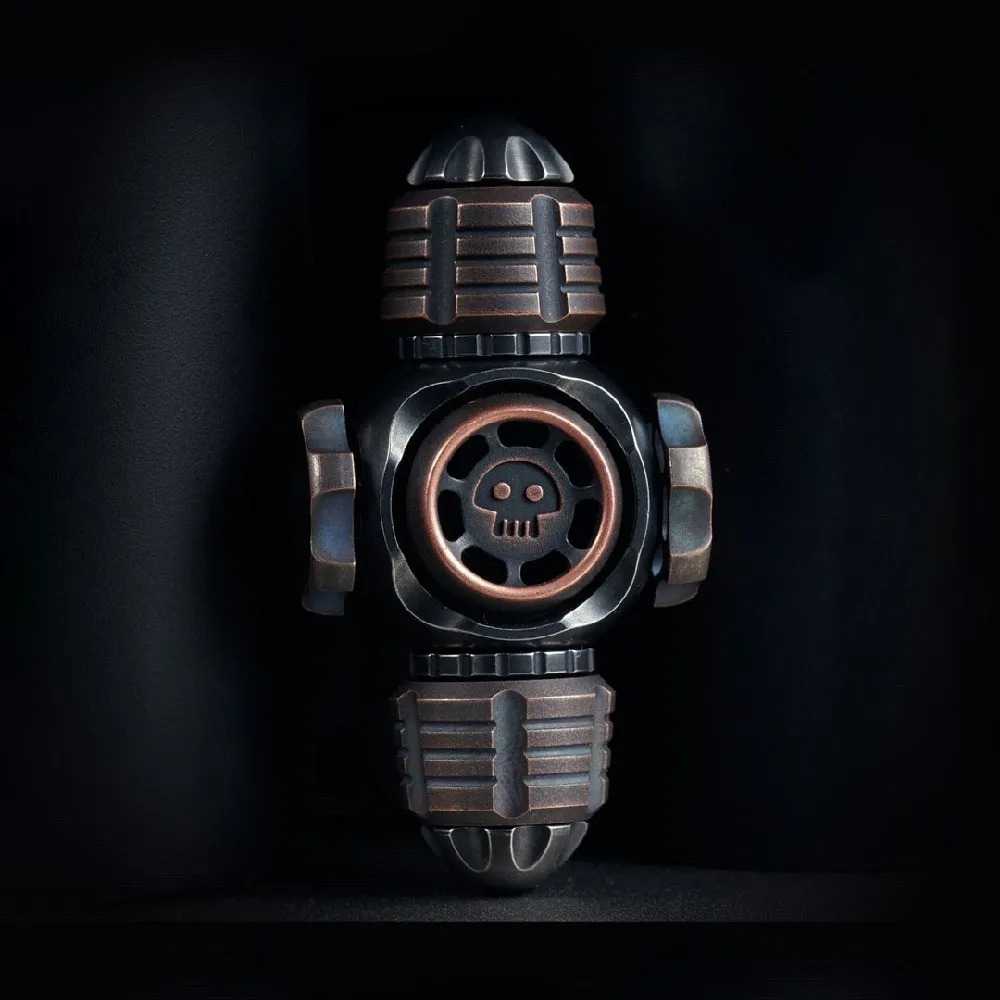 Spinner antystresowy EDC Black Mirror Design, zabawka antystresowa dla dorosłych, stal nierdzewna, miedziany żyroskop, oryginalny design, gadżet redukujący niepokój.
