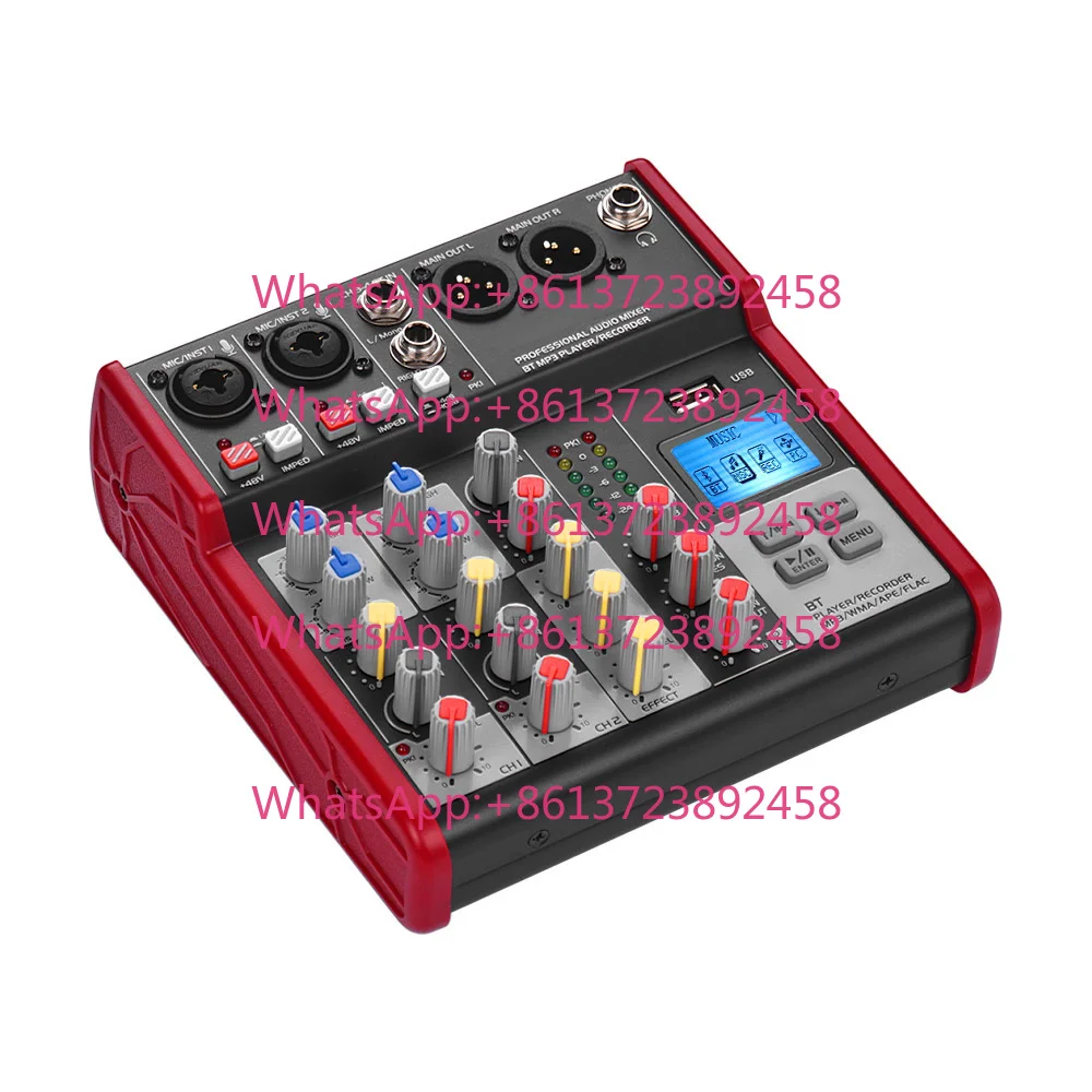 Compact 4-Channel Professional Audio Interface Mixer Console For Live Recording & Song Production