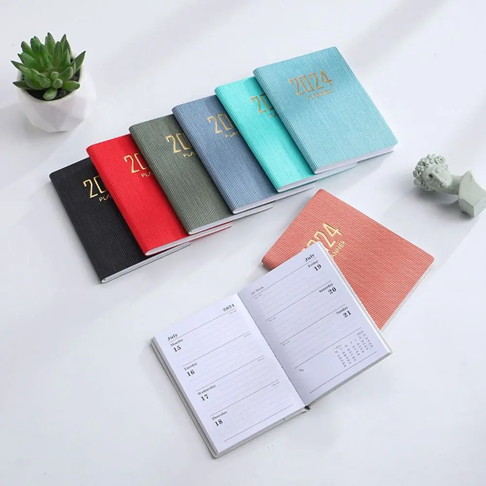 2024 A7 Mini Portable Agenda Book Diary Weekly Planner Notebooks To Do List English Notepad With Calendar School Office Supplies