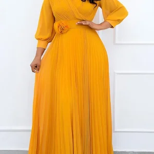 رداء فساتين أفريقية بأكمام طويلة للنساء 2024 فستان زفاف إسلامي أنيق عباية شيفون زي فستان قفطان تركي دبي أفضل 12 مبيعا للبدلات التركية - رقم 6