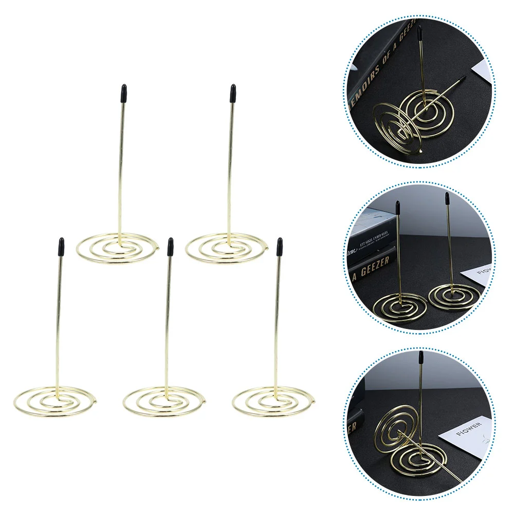 5 Pcs Note Folder Receipt Spike Bill Fork Stainless Steel Check Holder Convenient Bills