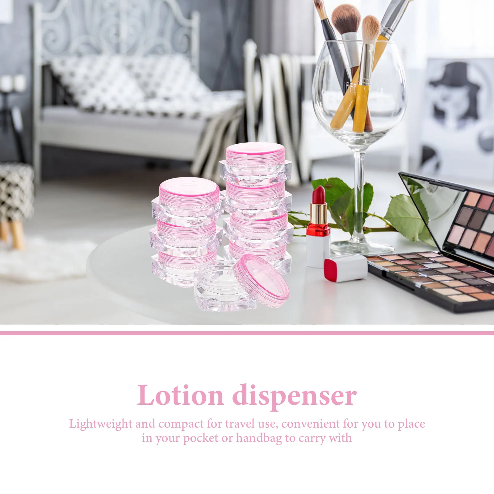 

12 Pcs Square Bottom Cream Boxes Lightweight Compact Travel Pink Containers Airtight Lotion Jars Refillable Small Plastic