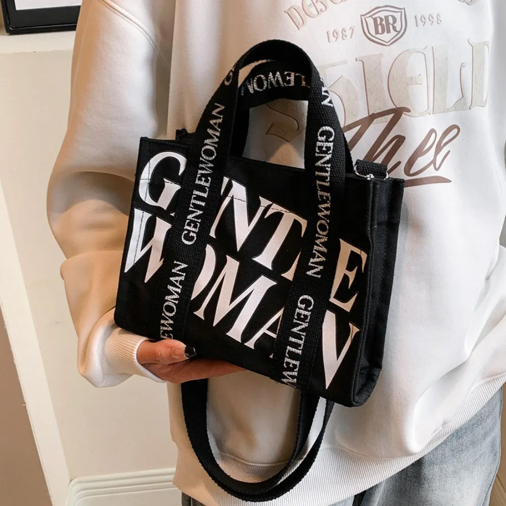 Large Capacity Trendy Gentle Woman Printing Canvas Bag Handbag Shoulder Bag Tote Bag Casual Messenger Bag Daily Commuting Bag