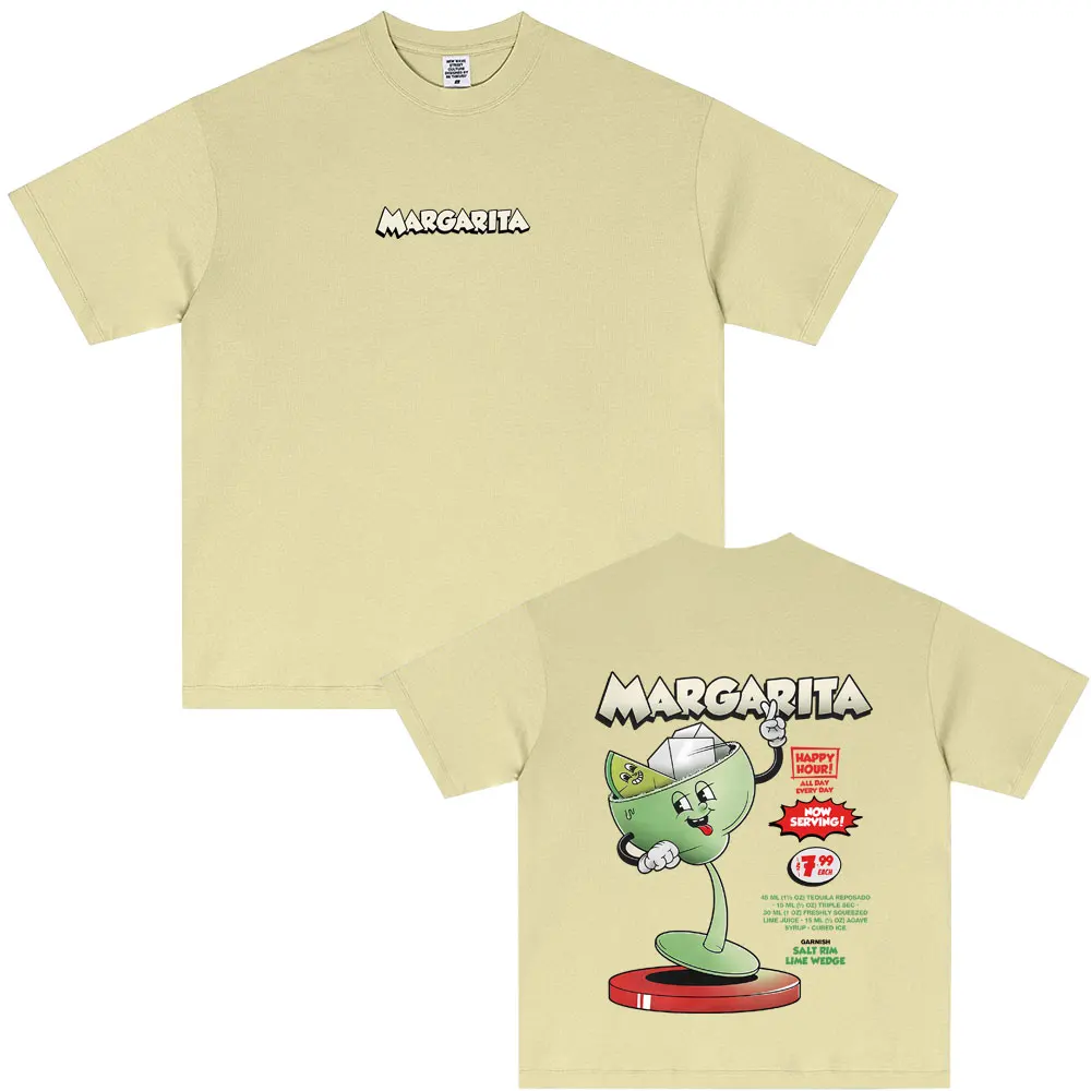 

Margarita Cocktail Funny Meme T-shirt Men Women Cartoon Casual Vintage T-shirts Men's High Quality Cotton Short Sleeve T Shirts