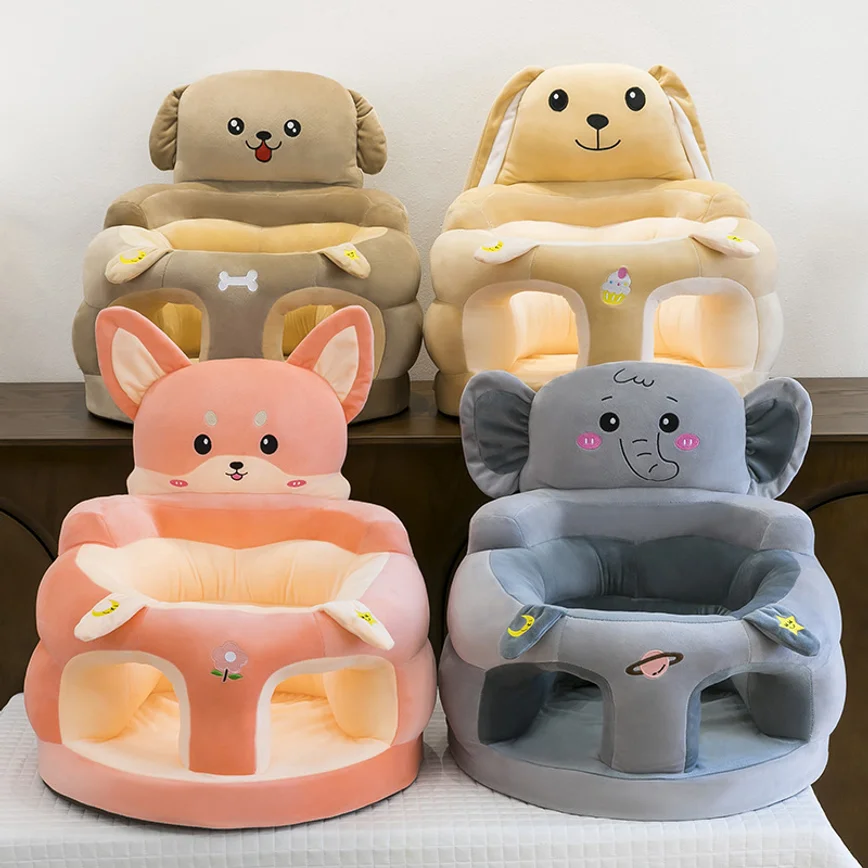 Plush Kids Sofa Chair High Back Anti‑Fall Spine Protection Toddler Sitting Seat For Children Indoor Home Use