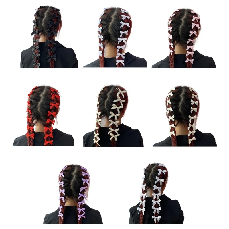 

652f 15pcs mini bowknot clip clip лента лента аллигаторские клипы на рождественский день рождения