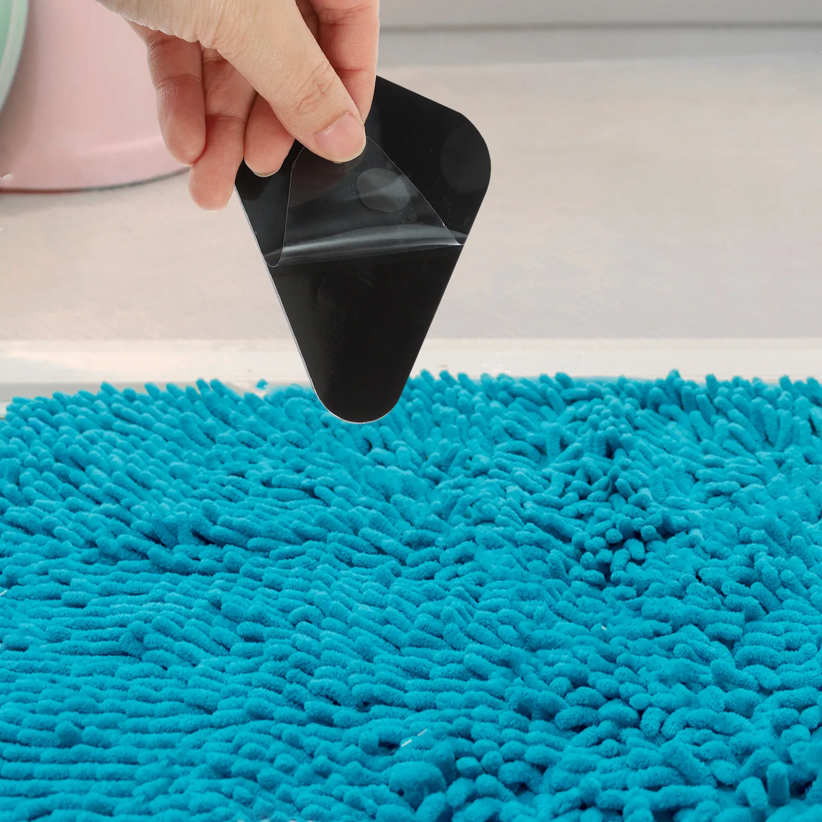 

8Pcs Rug Non Slip Carpet Anti Curling Stickers Non Slip Rug Stopper Carpet Gripper Corner Fixer Floor Mat Fixer Easy Install