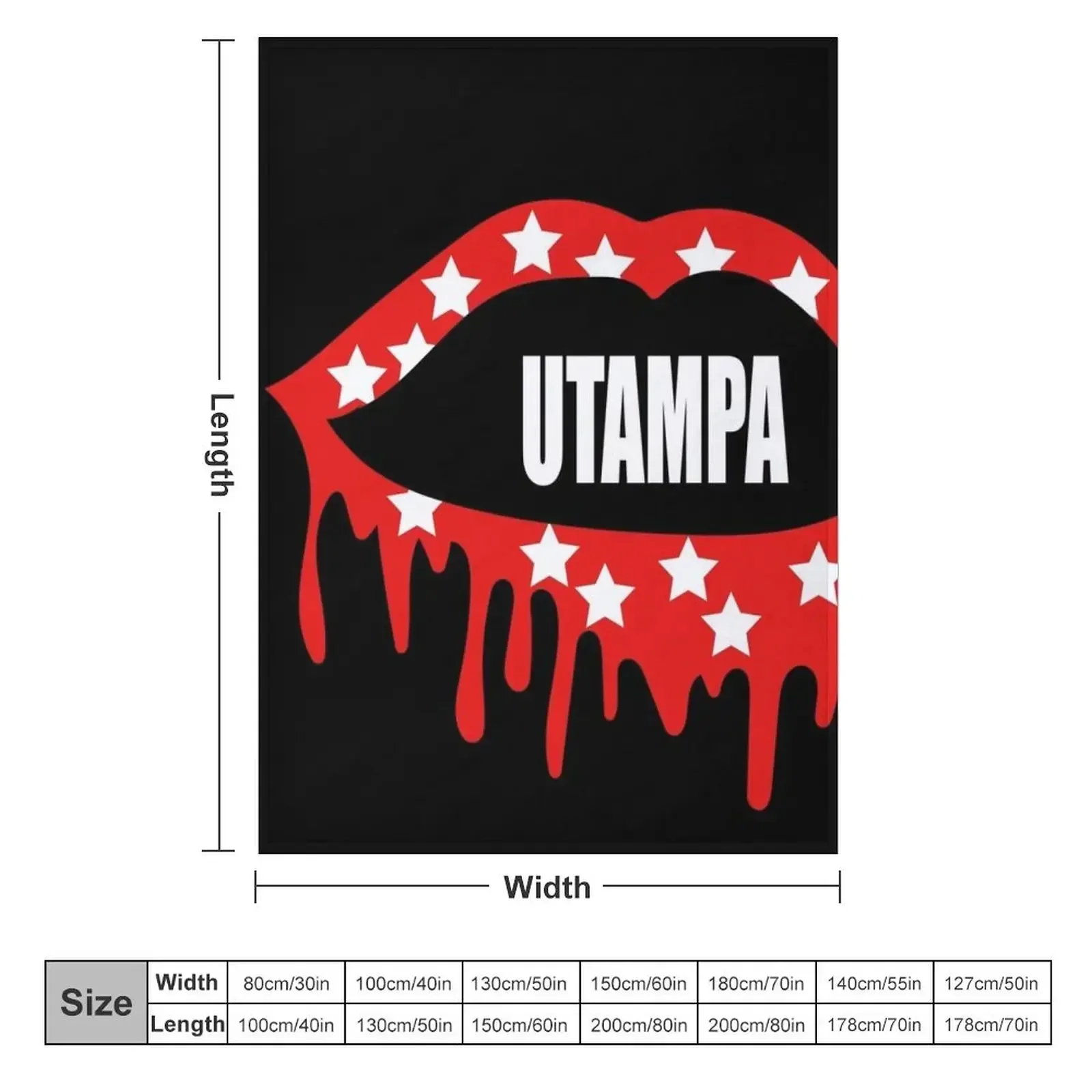utampa lips with stars Throw Blanket Quilt Hairy Soft Beds Hairys Travel Blankets