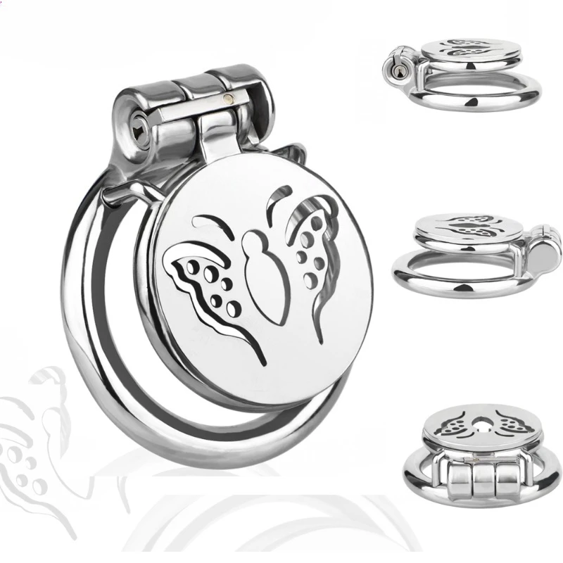 Schmetterling Flache Nicht Negative Männliche Keuschheit Käfig Sissy CB Lock Cock Cage Runde Penis Ring Hahn Käfig BDSM Training Spielzeug Sex Spielzeug