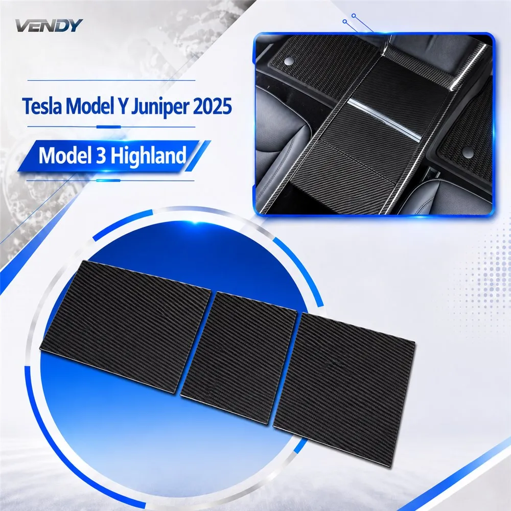 Real Carbon Fiber For Tesla Model Y Juniper 2025 Model 3 Highland Center Console Panel Interior Frame Cover Trim Accessories