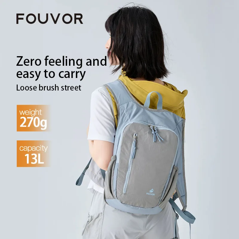 FOUVOR Women's Color Block Backpack Lightweight Waterproof Wear Resistant Outdoor Sports Casual Backpack Teen Travel Bag 3068-05
