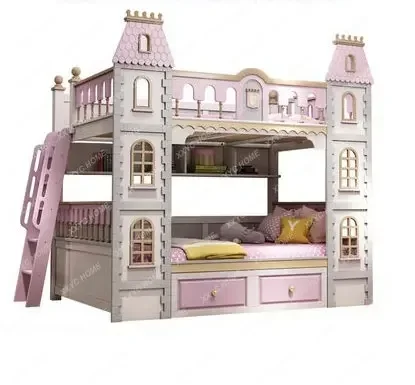 Dream Princess Castle Tree House Bed Solid Wood Children's Bed up and down Wide Girl's Bed camas para niños  bunk beds for kids