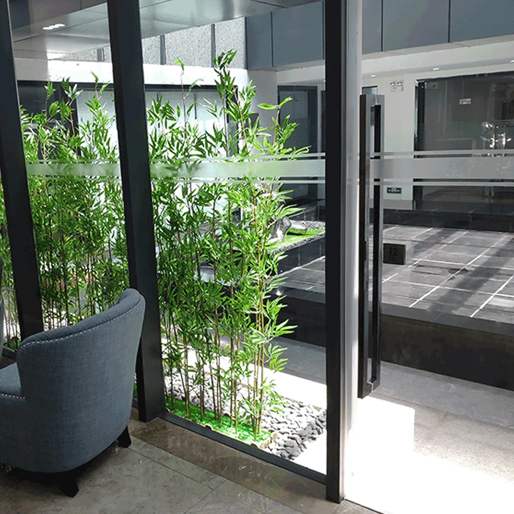 

100Pcs Simulated Bamboo Leaves Plastic Material Home Office Room Decorative Greenery Artificial Bamboo Branch Decor