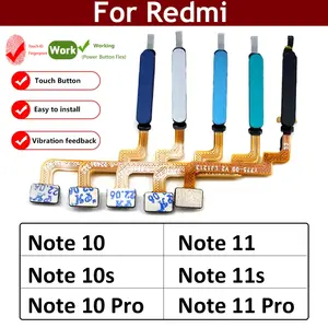 Bilashmart Xiaomi Redmi Note 10 10s 11 11s Pro Poco M4 Pro 4G 5G Home Button FingerPrint Touch ID Sensor Flex Cable