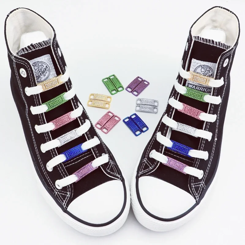 Colorful AF1 Laces Buckle Diamond Shoe Charms Metal Shoe Decorations Shoelace charms for Sneakers Casual Shoes Accessories 1Pair